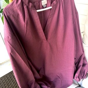 Balloon-Sleeve Popover Peasant Blouse